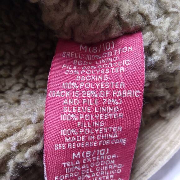 Faded Glory Brown Corduroy Fleece Lined Chore Barn Coat Jacket Boys Size M 8-10 - Picture 6 of 13